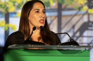 Marina Gonçalves, ministra da Habitação, discursa na Semana da Reabilitação Urbana de Lisboa em 2022.